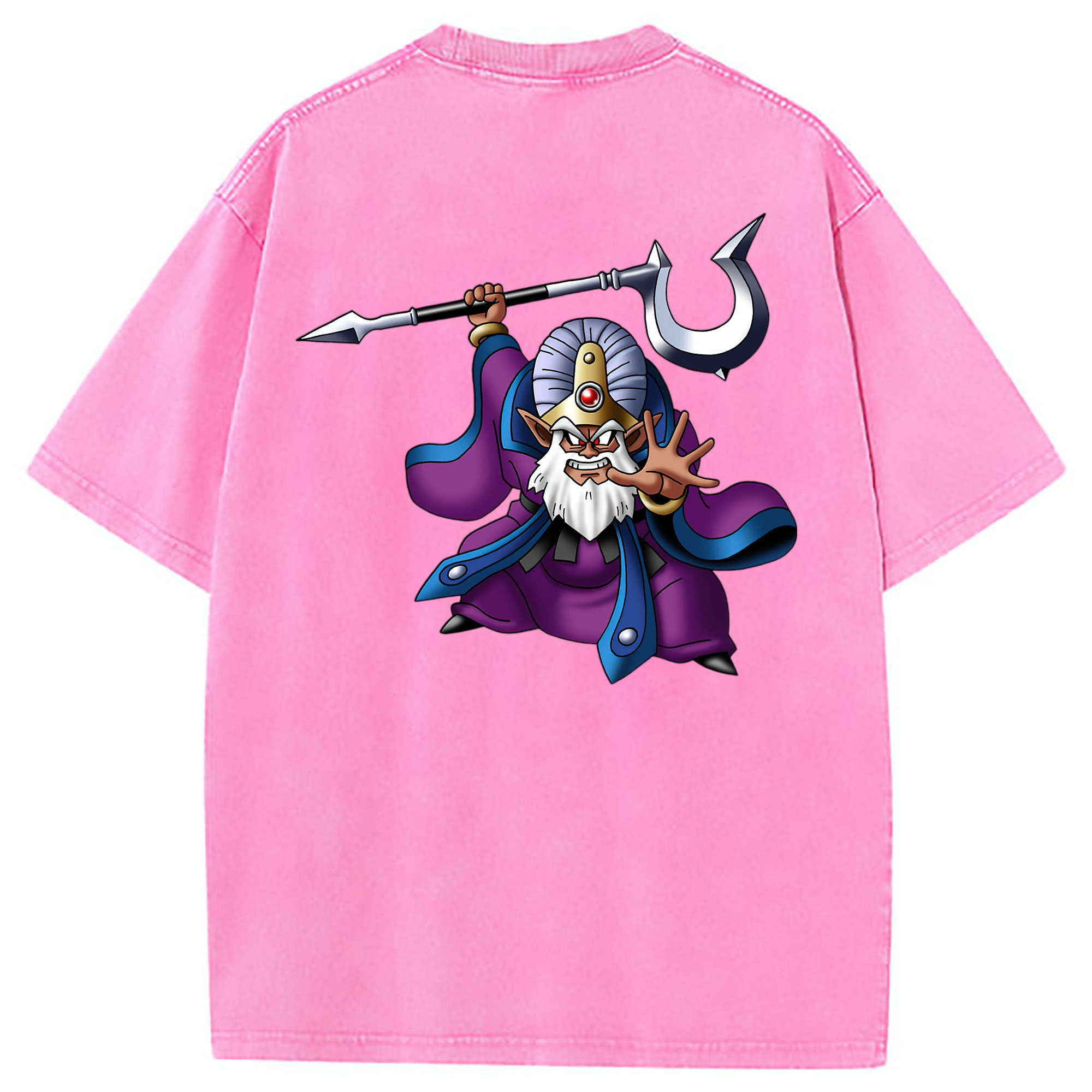 （画像用） ドラゴンクエスト Doragon Kuesuto Dragon Quest 綿100% ヴィンテージ風 半袖Tシャツ（背面プリント）